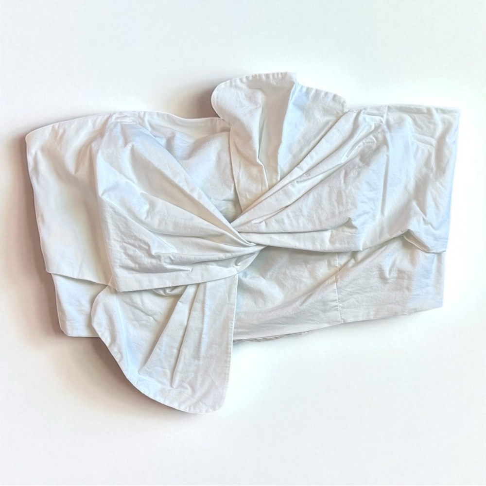 Eloquii White Twist Front Crop Top